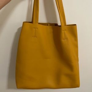 Shoulder bag yellow vegan leather